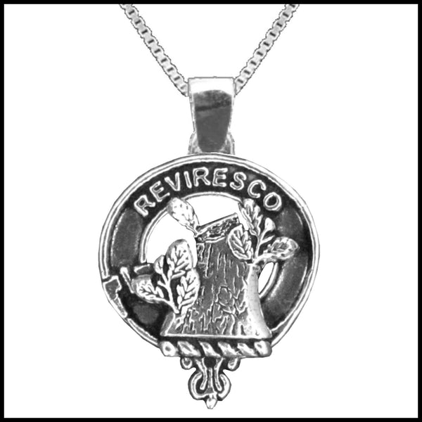 MacEwen Large 1" Scottish Clan Crest Pendant - Sterling Silver