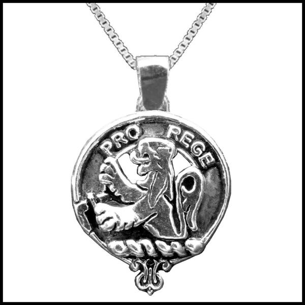 MacFie Large 1" Scottish Clan Crest Pendant - Sterling Silver