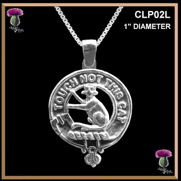 MacGillvary Large 1" Scottish Clan Crest Pendant - Sterling Silver