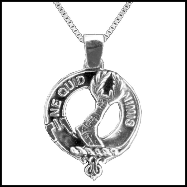 MacKinlay Large 1" Scottish Clan Crest Pendant - Sterling Silver