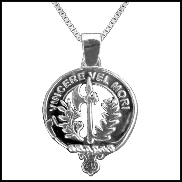 MacLaine Large 1" Scottish Clan Crest Pendant - Sterling Silver