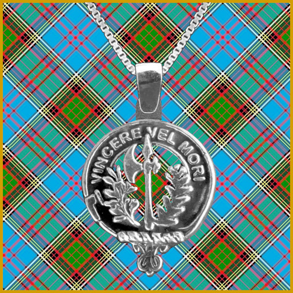 MacLaine Large 1" Scottish Clan Crest Pendant - Sterling Silver