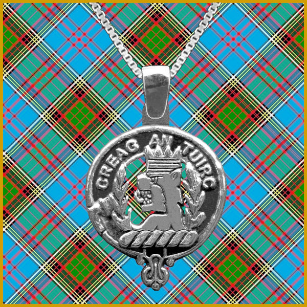 MacLaren Large 1" Scottish Clan Crest Pendant - Sterling Silver