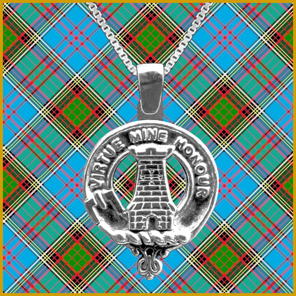 MacLean Large 1" Scottish Clan Crest Pendant - Sterling Silver