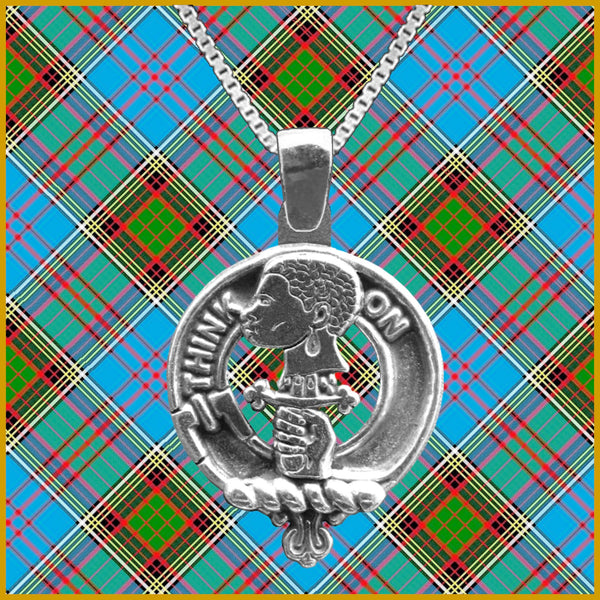 MacLellan Large 1" Scottish Clan Crest Pendant - Sterling Silver