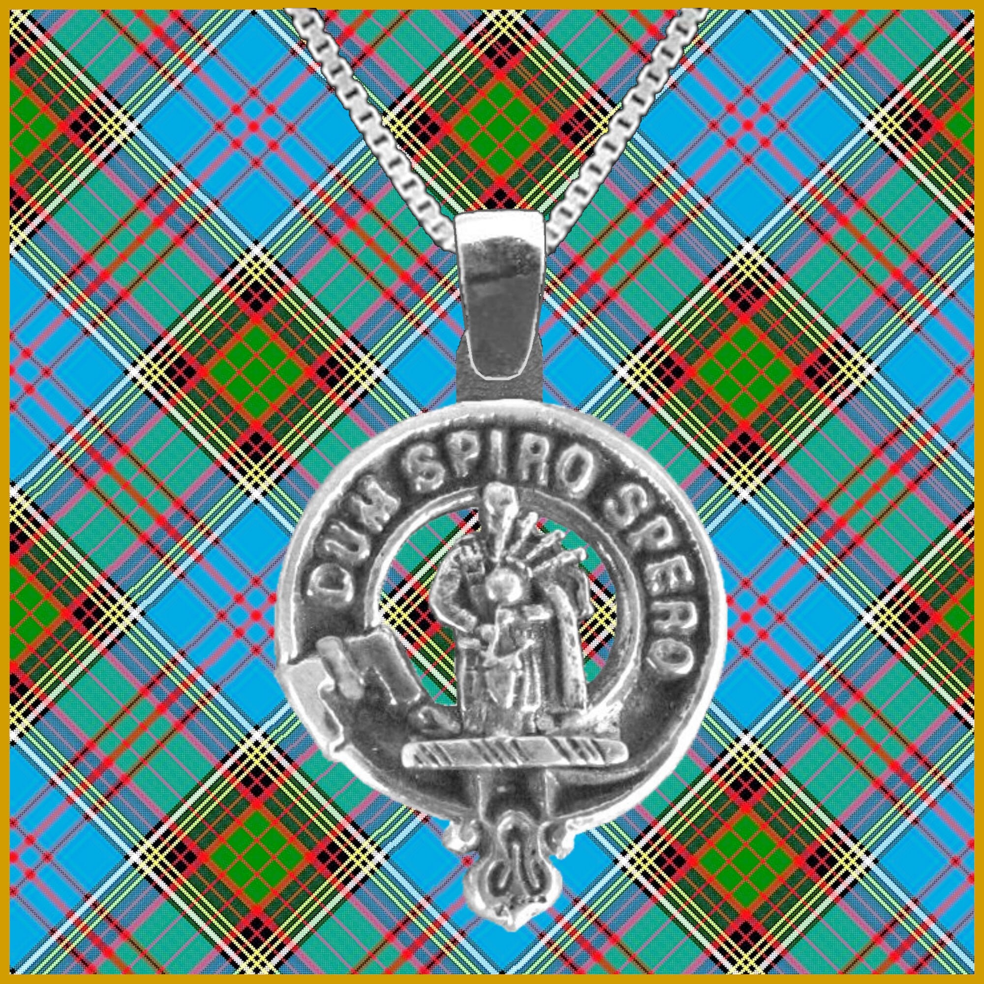 MacLennan Large 1" Scottish Clan Crest Pendant - Sterling Silver