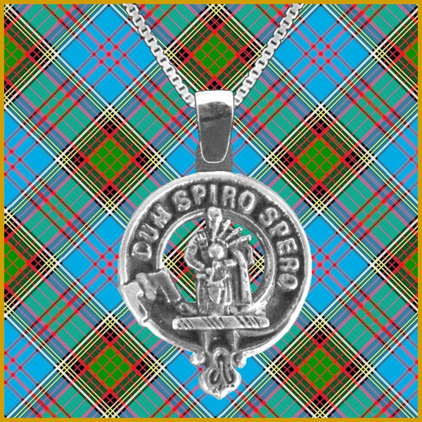 MacLennan Large 1" Scottish Clan Crest Pendant - Sterling Silver