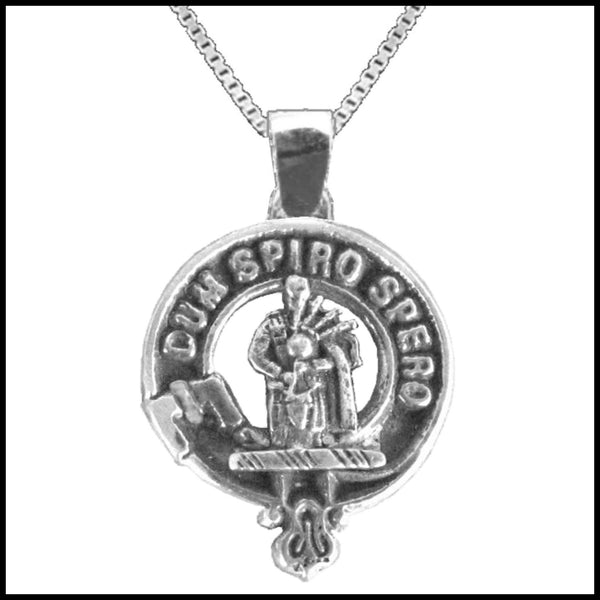 MacLennan Large 1" Scottish Clan Crest Pendant - Sterling Silver