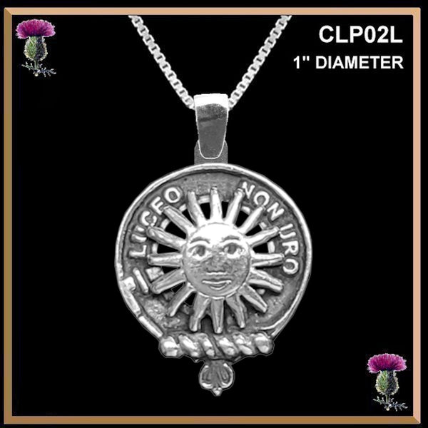 MacLeod (Raasay) Large 1" Scottish Clan Crest Pendant - Sterling Silver