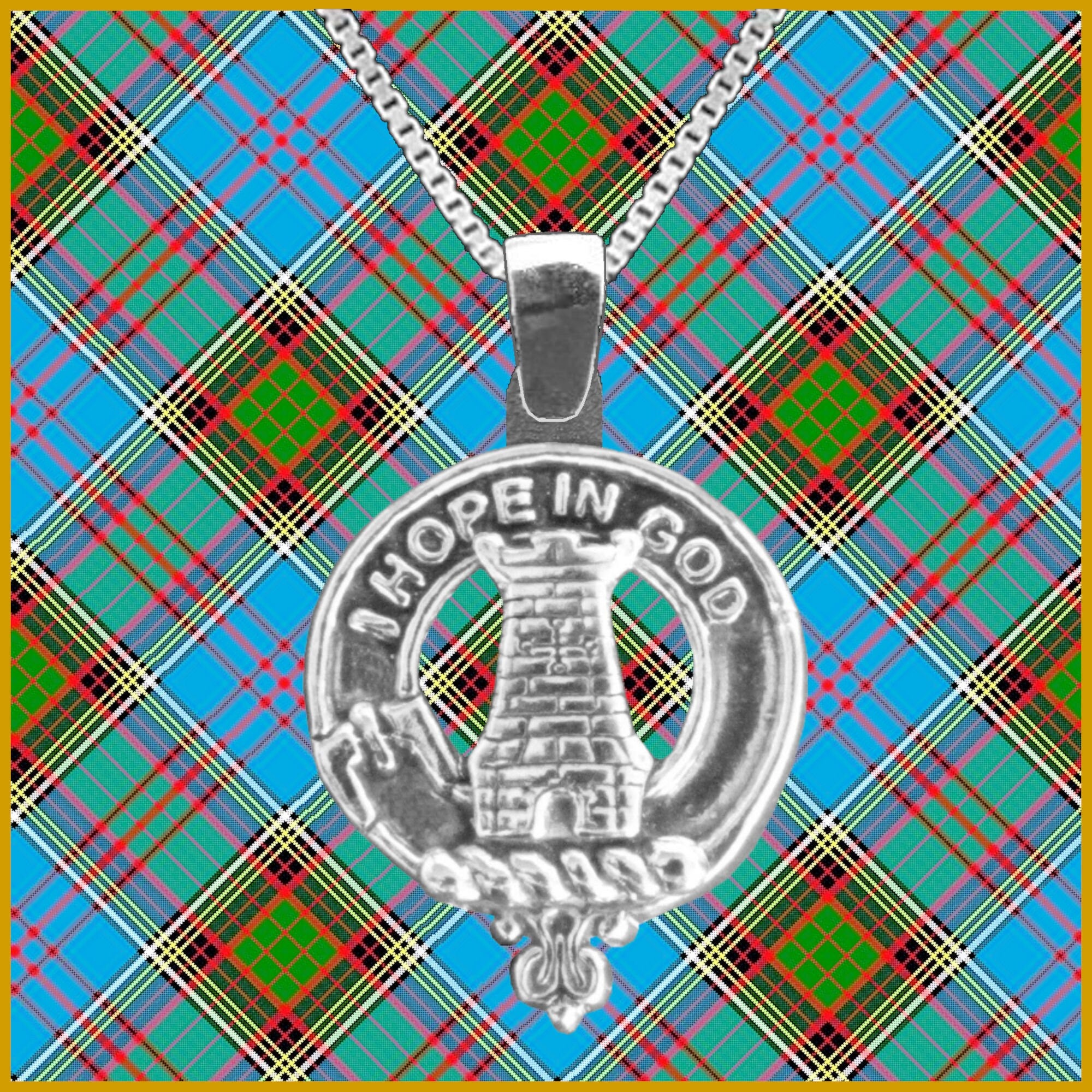 MacNaughton Large 1" Scottish Clan Crest Pendant - Sterling Silver