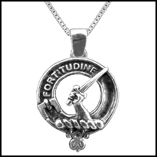 MacRae Large 1" Scottish Clan Crest Pendant - Sterling Silver