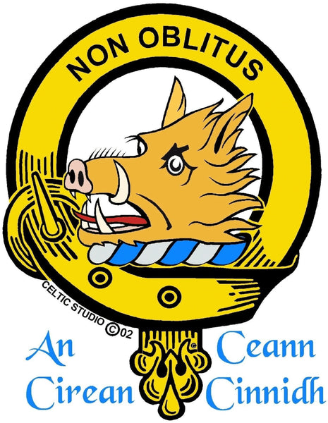 MacTavish Large 1" Scottish Clan Crest Pendant - Sterling Silver