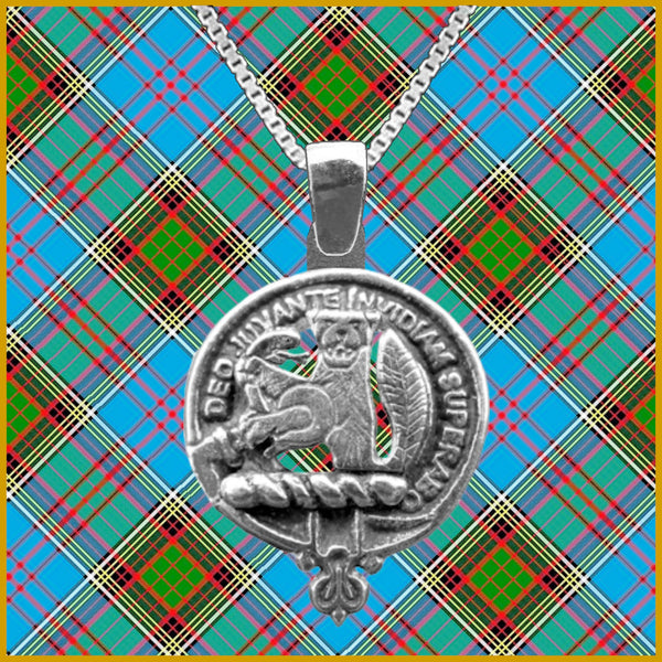 MacThomas Large 1" Scottish Clan Crest Pendant - Sterling Silver