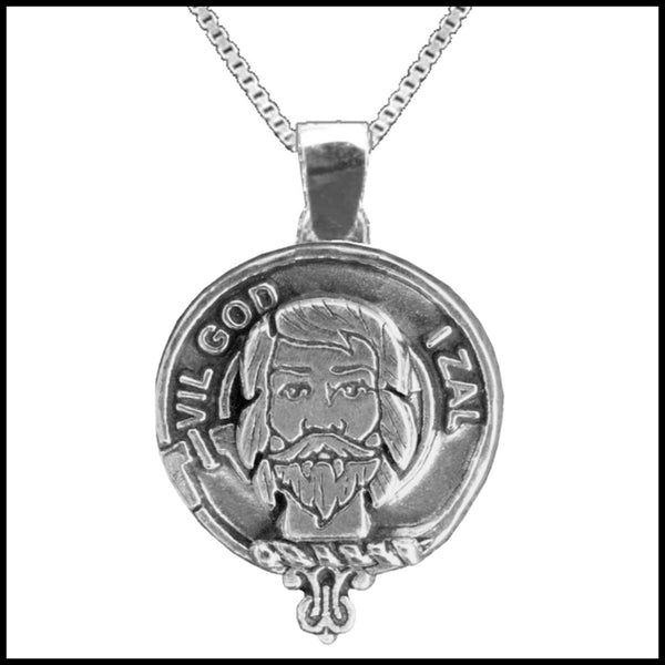 Menzies Large 1" Scottish Clan Crest Pendant - Sterling Silver