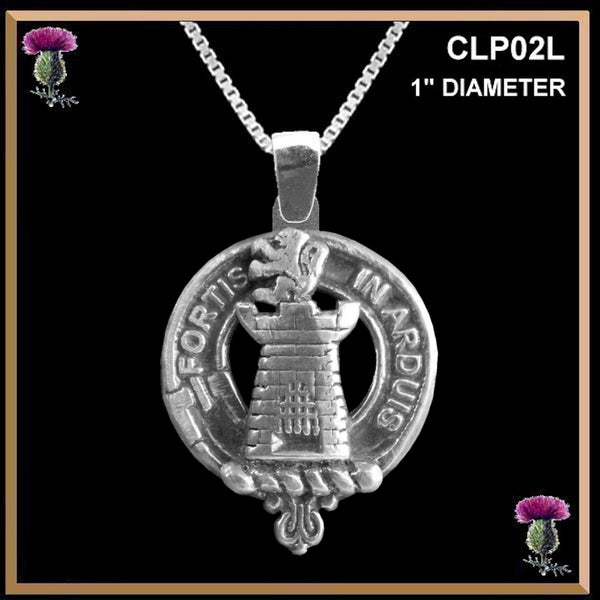 Middleton Large 1" Scottish Clan Crest Pendant - Sterling Silver