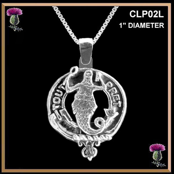 Murray Large 1" Scottish Clan Crest Pendant - Sterling Silver