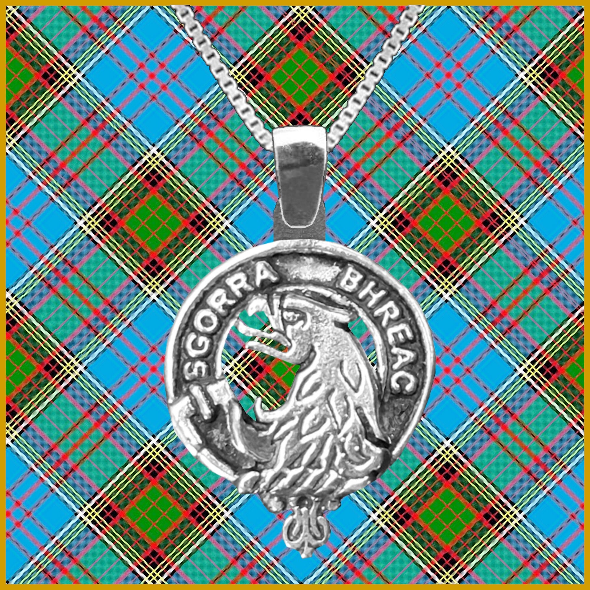 MacNicol Large 1" Scottish Clan Crest Pendant - Sterling Silver
