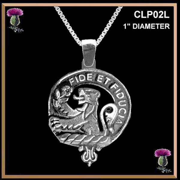 Primrose Large 1" Scottish Clan Crest Pendant - Sterling Silver