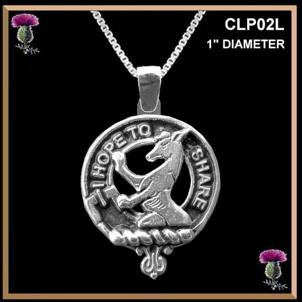 Riddell Large 1" Scottish Clan Crest Pendant - Sterling Silver