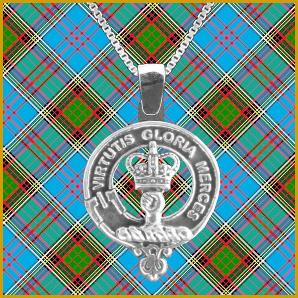 Robertson Large 1" Scottish Clan Crest Pendant - Sterling Silver