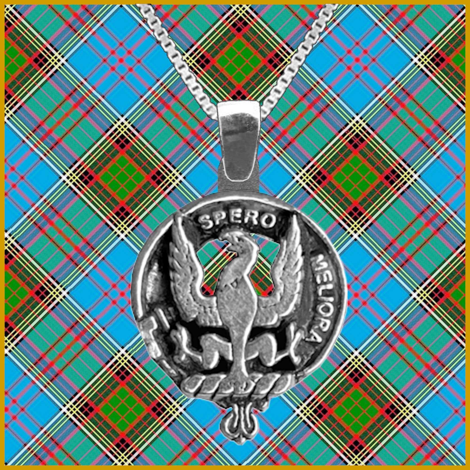 Sandilands Large 1" Scottish Clan Crest Pendant - Sterling Silver