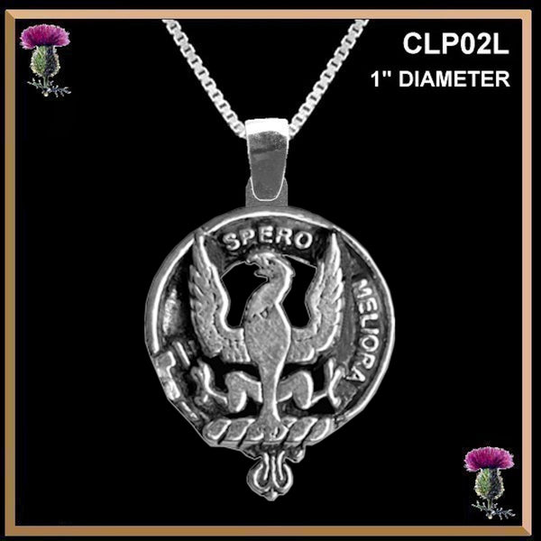 Sandilands Large 1" Scottish Clan Crest Pendant - Sterling Silver