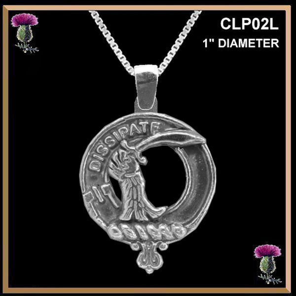 Scrymgeour Large 1" Scottish Clan Crest Pendant - Sterling Silver