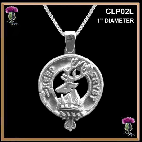 Sempill Large 1" Scottish Clan Crest Pendant - Sterling Silver