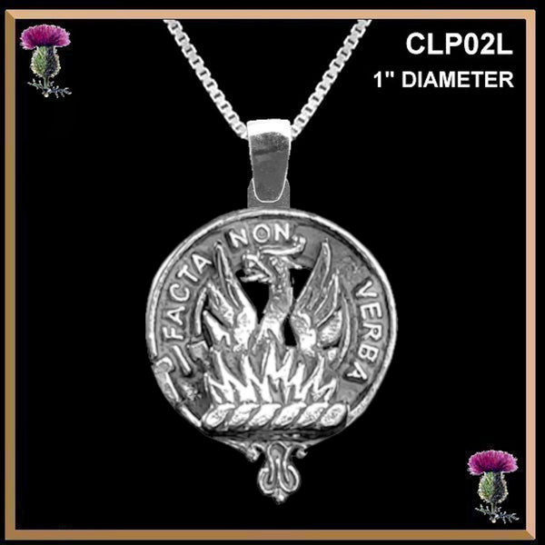 Snodgrass Large 1" Scottish Clan Crest Pendant - Sterling Silver