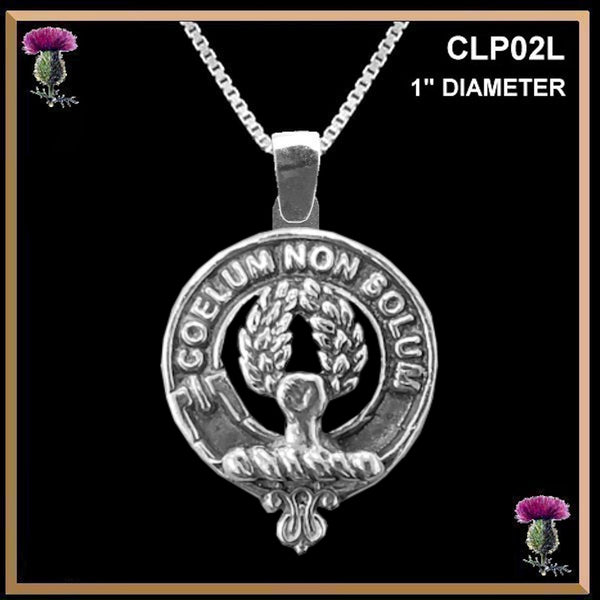 Stevenson Large 1" Scottish Clan Crest Pendant - Sterling Silver