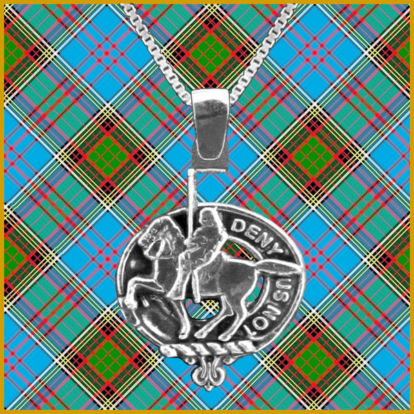 Thompson Large 1" Scottish Clan Crest Pendant - Sterling Silver