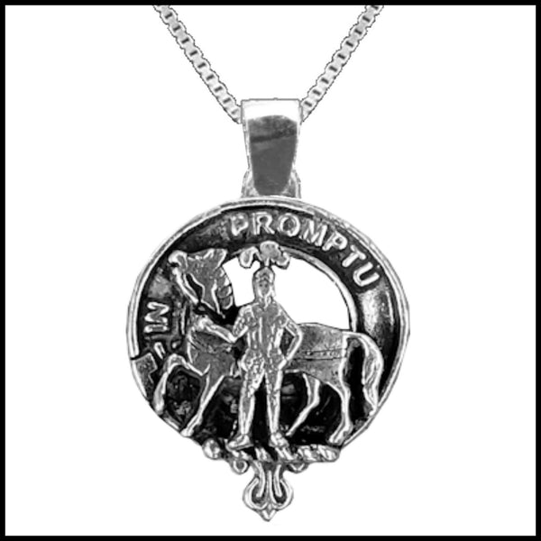 Trotter Large 1" Scottish Clan Crest Pendant - Sterling Silver
