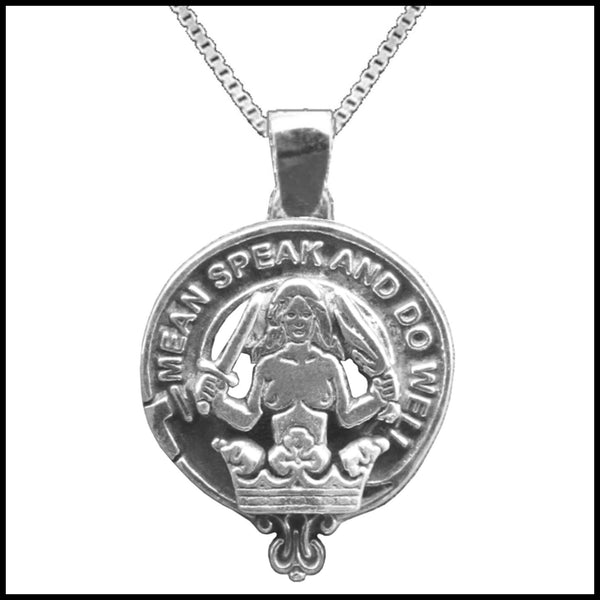 Urquhart Large 1" Scottish Clan Crest Pendant - Sterling Silver