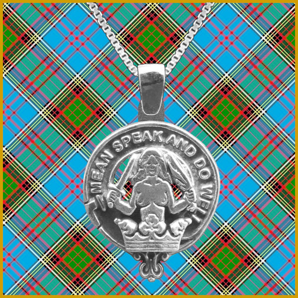 Urquhart Large 1" Scottish Clan Crest Pendant - Sterling Silver