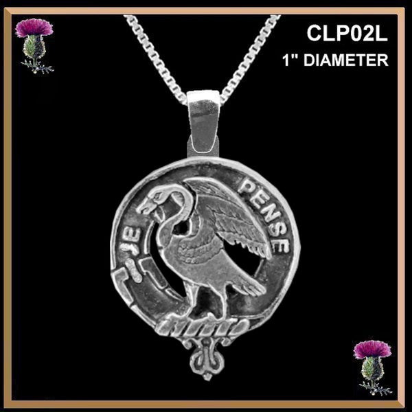 Wemyss Large 1" Scottish Clan Crest Pendant - Sterling Silver