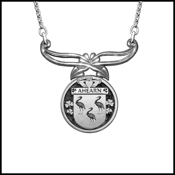 Ahearn Irish Coat of Arms Art Nouveau Drop Pendant