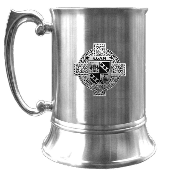 Egan Irish Coat Of Arms Badge Stainless Steel Tankard