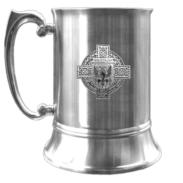 Murtagh Irish Coat Of Arms Badge Stainless Steel Tankard
