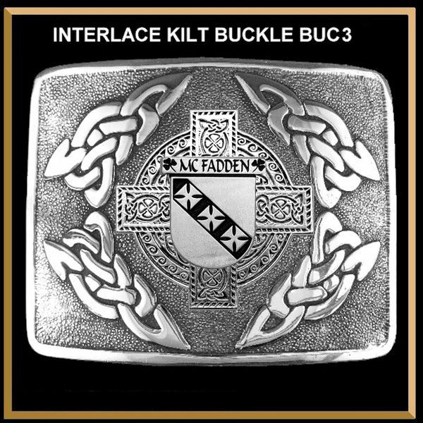 McFadden Irish Coat of Arms Interlace Kilt Buckle