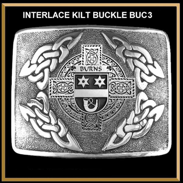 Burns Irish Coat of Arms Interlace Kilt Buckle