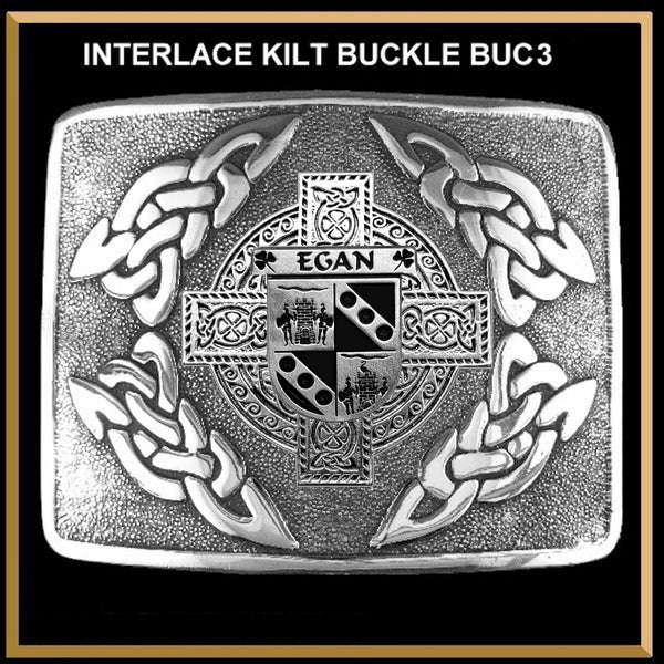 Egan Irish Coat of Arms Interlace Kilt Buckle