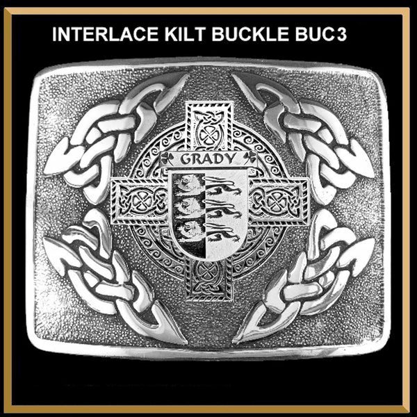 O'Grady Irish Coat of Arms Interlace Kilt Buckle