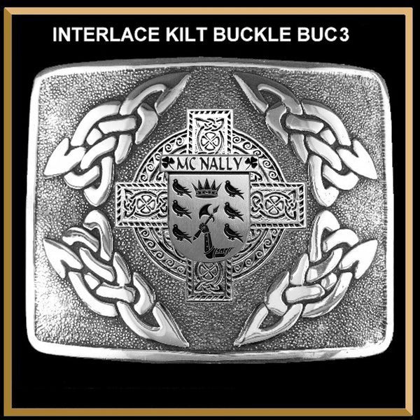 McNally Irish Coat of Arms Interlace Kilt Buckle