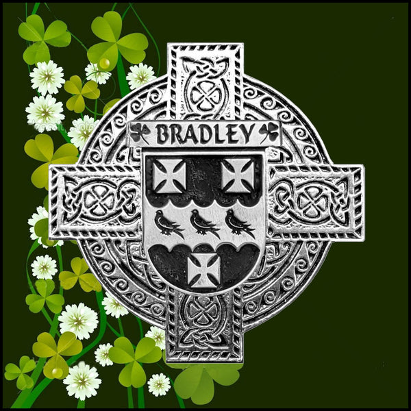 Bradley Irish Celtic Cross Badge 8 oz. Flask Green, Black or Stainless 