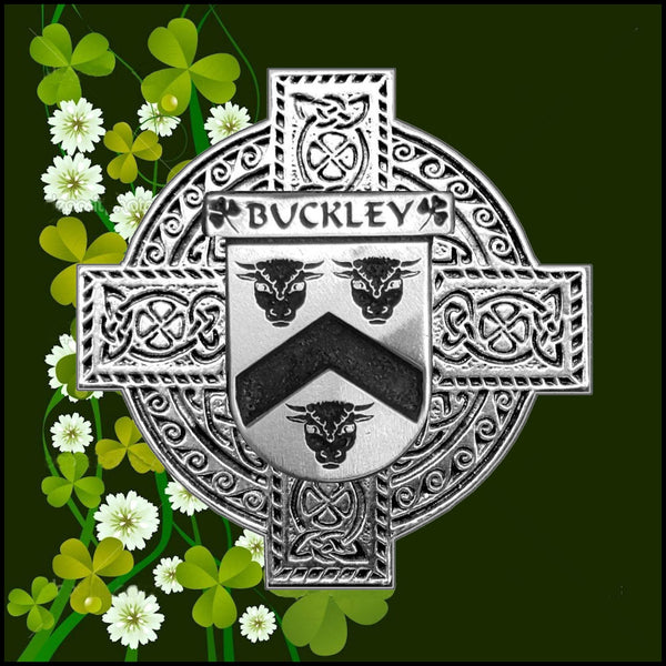 Buckley Irish Celtic Cross Badge 8 oz. Flask Green, Black or Stainless 