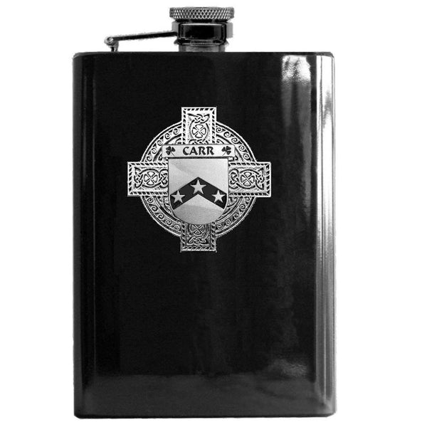 Carr Irish Celtic Cross Badge 8 oz. Flask Green, Black or Stainless 