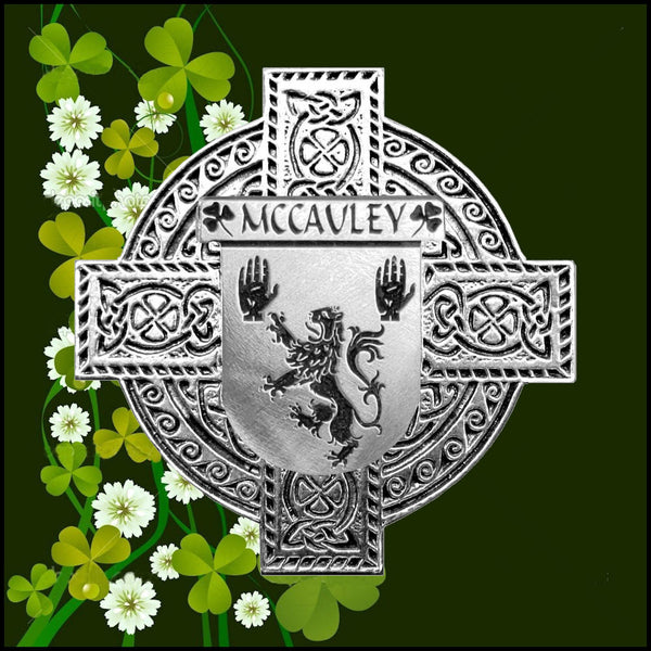 McCauley Irish Celtic Cross Badge 8 oz. Flask Green, Black or Stainless 