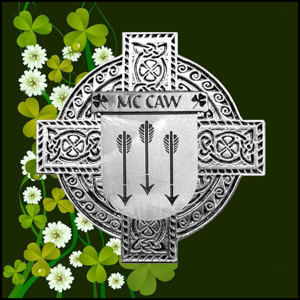 McCaw Irish Celtic Cross Badge 8 oz. Flask Green, Black or Stainless 