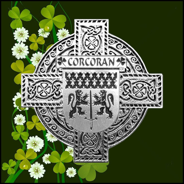 Corcoran Irish Celtic Cross Badge 8 oz. Flask Green, Black or Stainless 