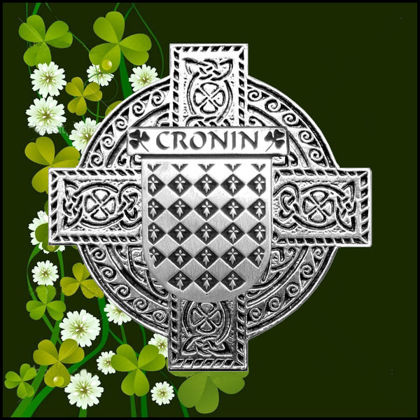 Cronin Irish Celtic Cross Badge 8 oz. Flask Green, Black or Stainless 